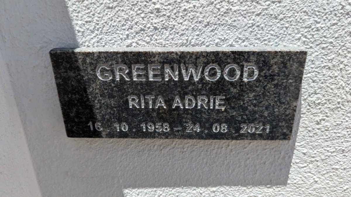 GREENWOOD Rita Adrie 1958-2021