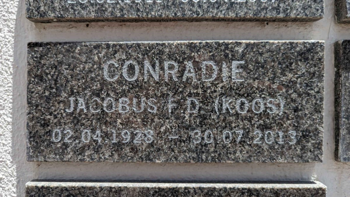 CONRADIE Jacobus F.D. 1928-2013