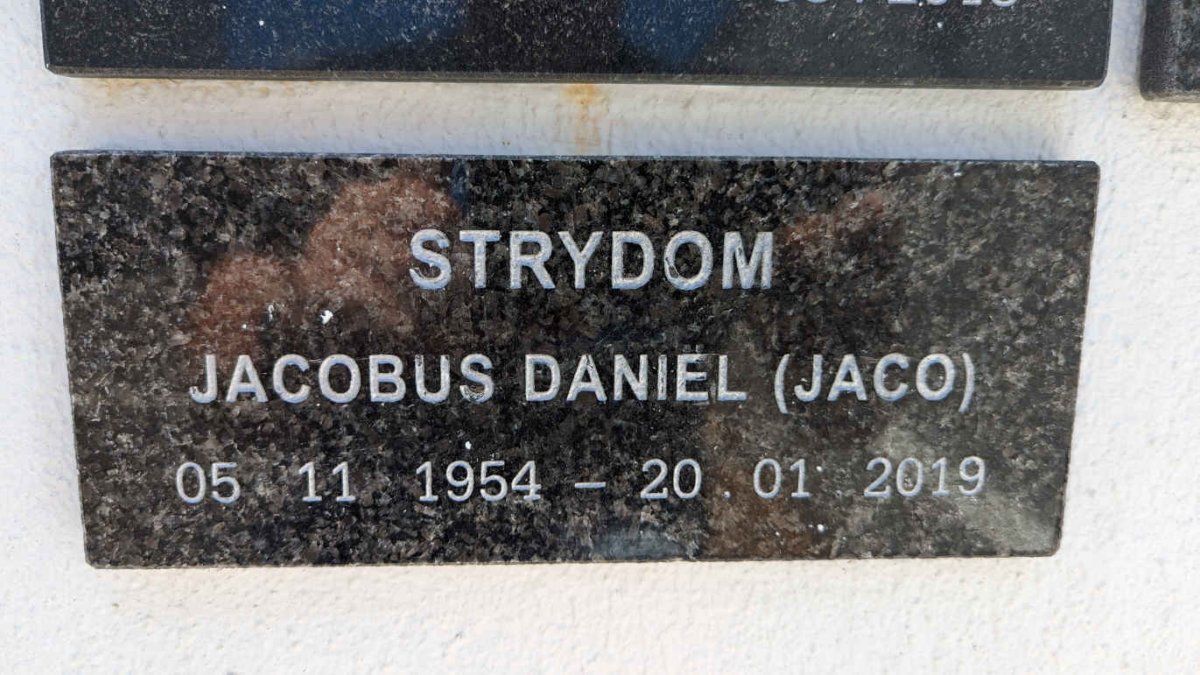 STRYDOM Jacobus Daniel 1954-2019