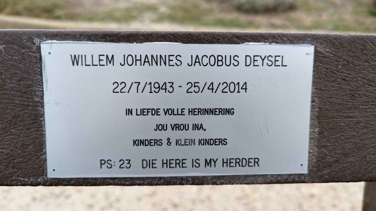 DEYSEL Willem Johannes Jacobus 1943-2014