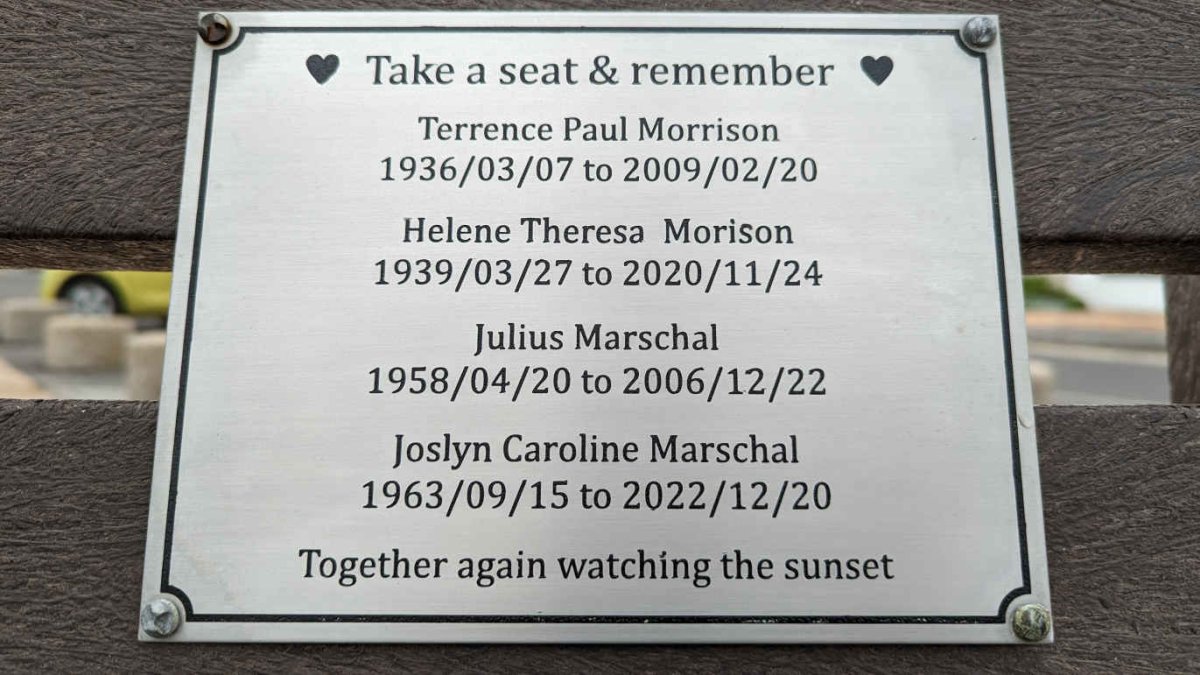 MORRISON Terrence Paul 1936-2009 :: MORISON Helene Theresa 1939-2020 :: MARSCHAL Julius 1958-2006