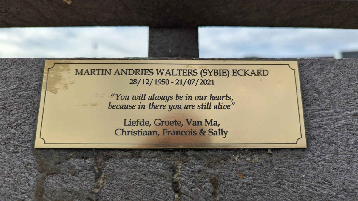 ECKARD Martin Andries Walters 1950-2021