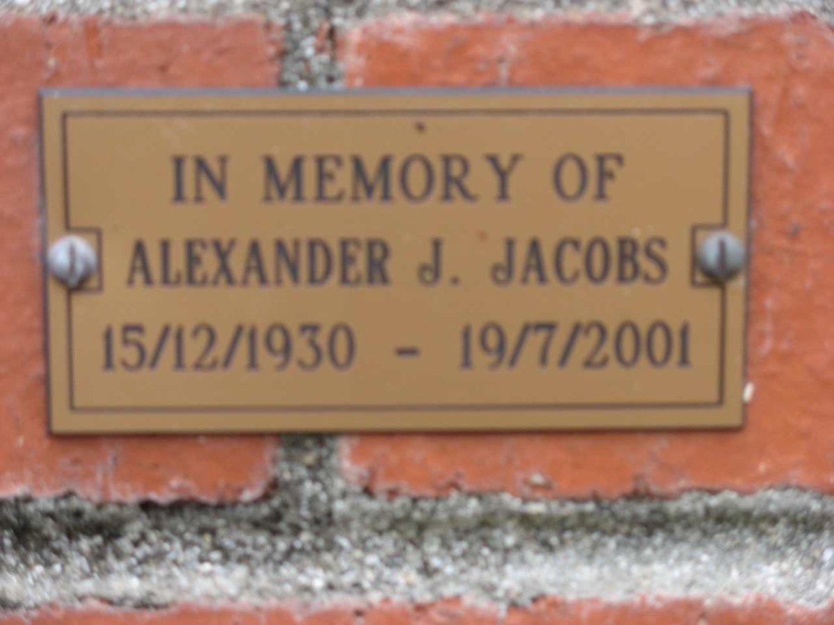 JACOBS Alexander J. 1930-2001