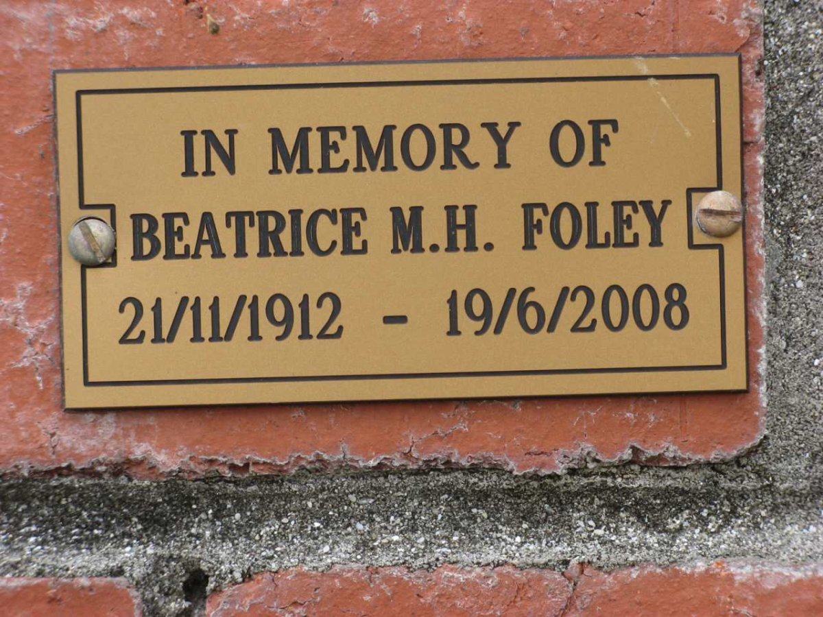 FOLEY Beatrice M.H. 1912-2008