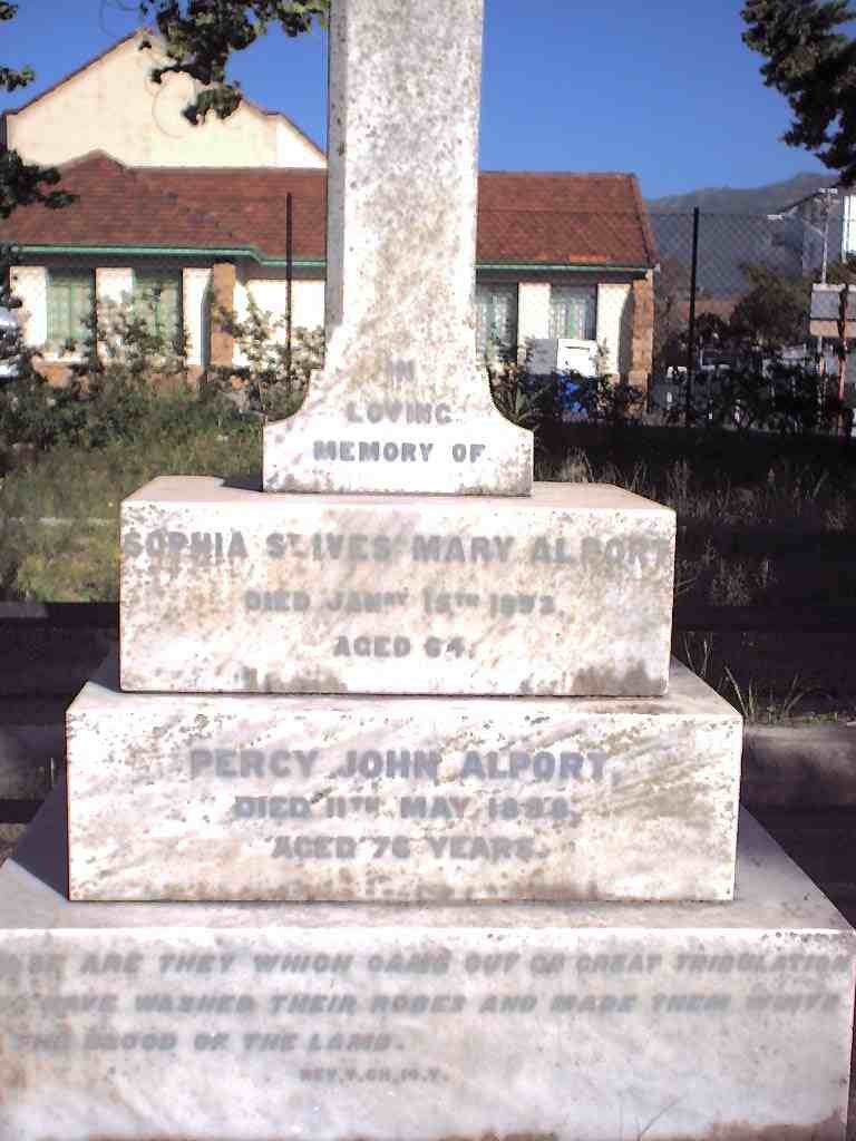 ALPORT Percy John 1822-1898 &amp; Sophia St Ives Mary 1829-1893