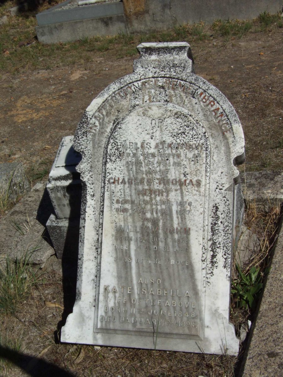 ATKINSON Charles -1884 &amp; Kate Isabella 1848-1898