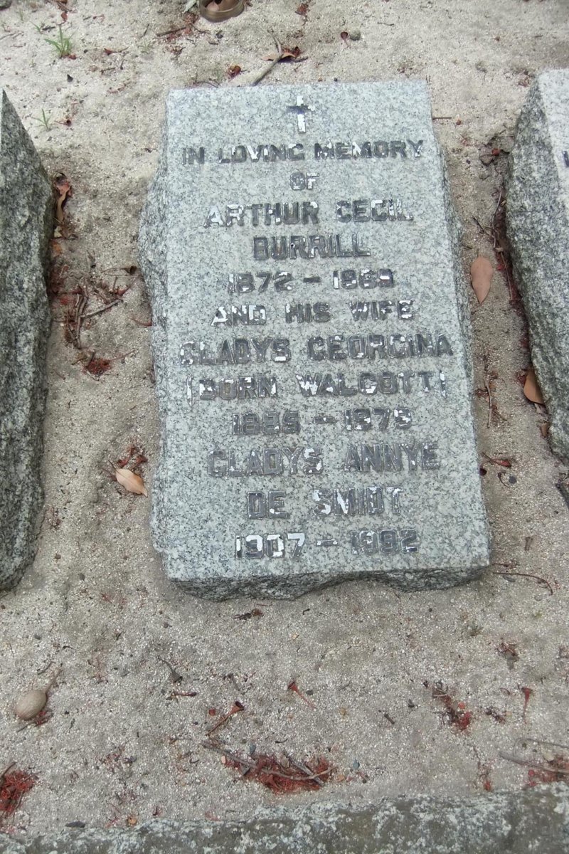 BURRILL Arthur Cecil 1872-1969 &amp; Gladys Georgina WALCOTT 1885-1979 :: SMIDT Gladys Annye, de 1907-1992