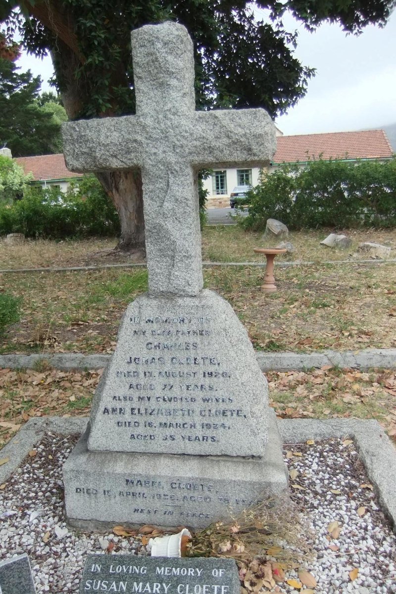 CLOETE Charles Jonas -1920 :: CLOETE Ann Elizabeth -1924 :: CLOETE Mabel -1926