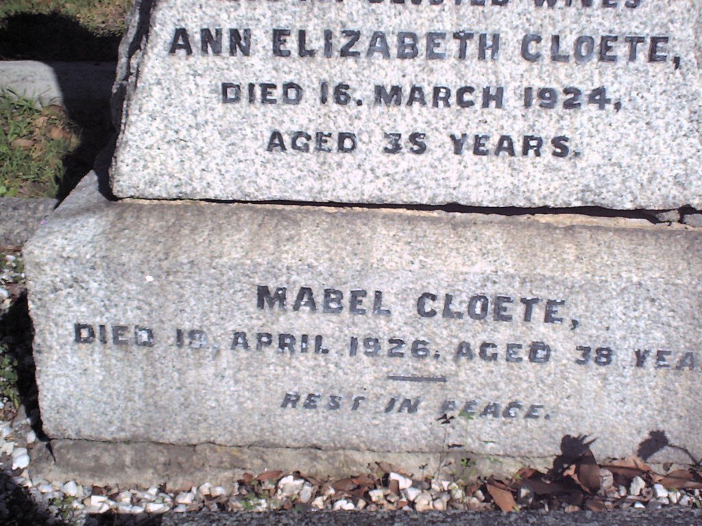 CLOETE Mabel 1888-1926