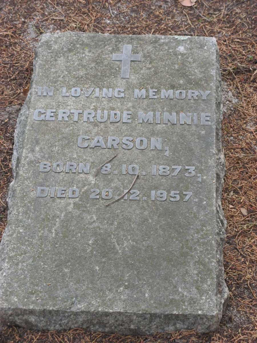 CARSON Gertrude Minnie 1873-1957