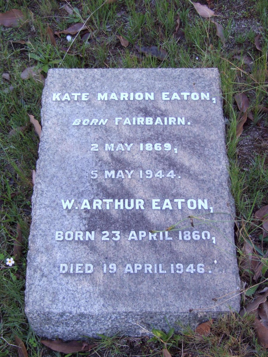 EATON W. Arthur 1860-1946 &amp; Kate Marion FAIRBAIRN 1869-1944