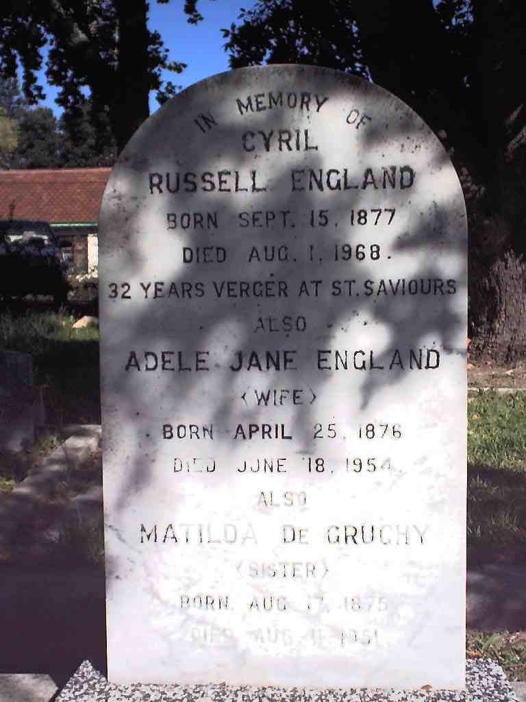ENGLAND Cyril Russell 1877-1968 &amp; Adele Jane 1876-1954 :: DE GRUCHY Matilda 1875-1951
