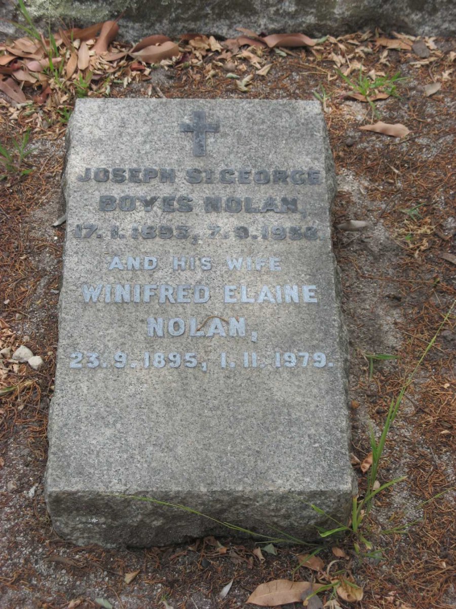 NOLAN Joseph St George Boyes 1893-1958 &amp; Winifred Elaine 1895-1979