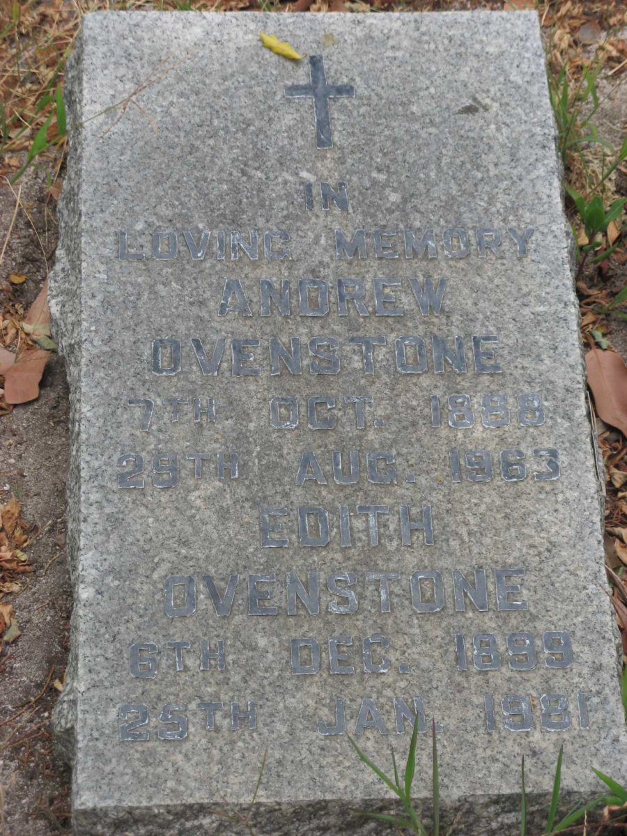 OVENSTONE Andrew 1888-1963 :: OVENSTONE Edith 1899-1981