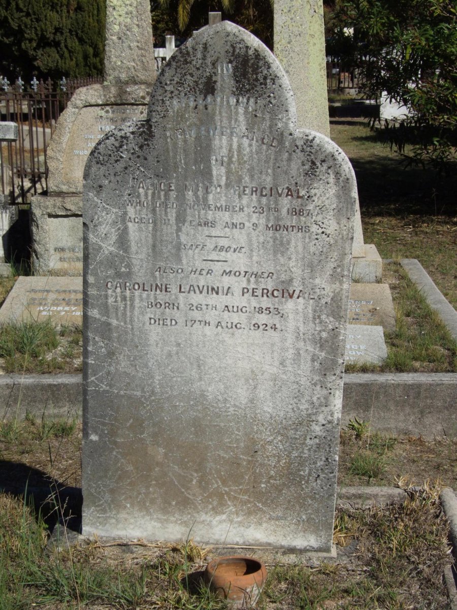 PERCIVAL Caroline Lavinia 1853-1924 :: PERCIVAL Alice Maud -1887