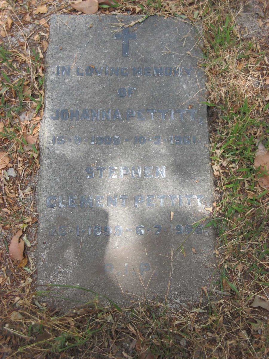 PETTITT Stephen Clement 1899-1966 &amp; Johanna 1908-1961