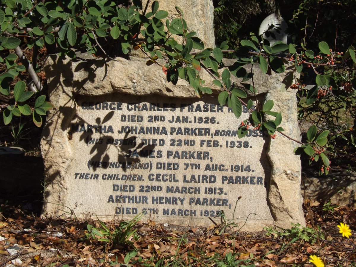 ROSS George Charles Fraser -1926 :: PARKER James -1914 &amp; Martha Johanna ROSS -1938