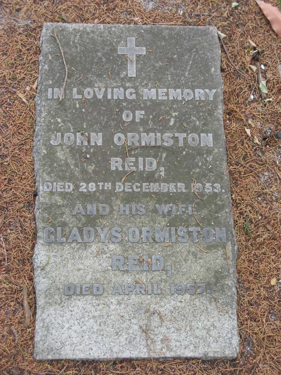 REID John, ORMISTON -1953 &amp; Gladys -1957