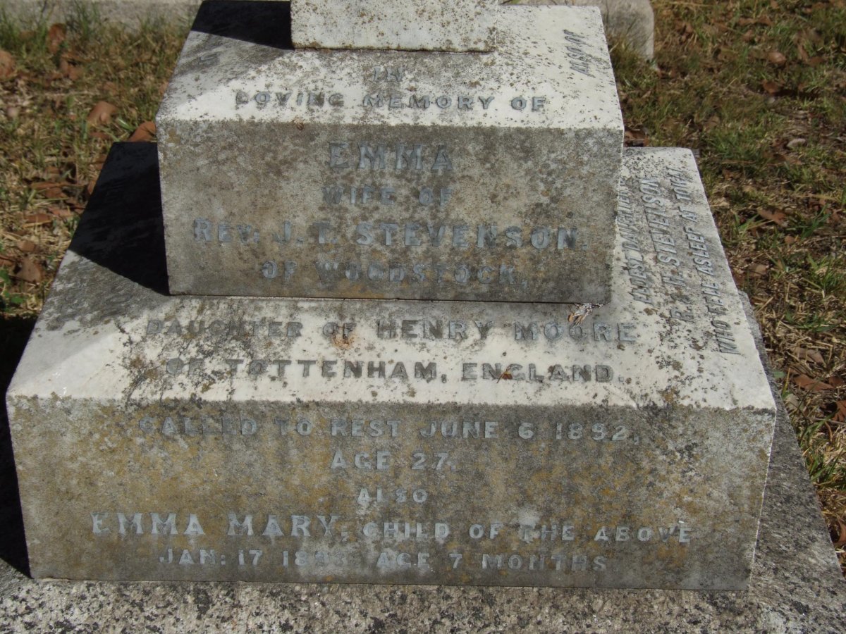 STEVENSON Emma nee MOORE -1892 :: STEVENSON Emma Mary -1893 ::  STEVENSON Hannah -1921
