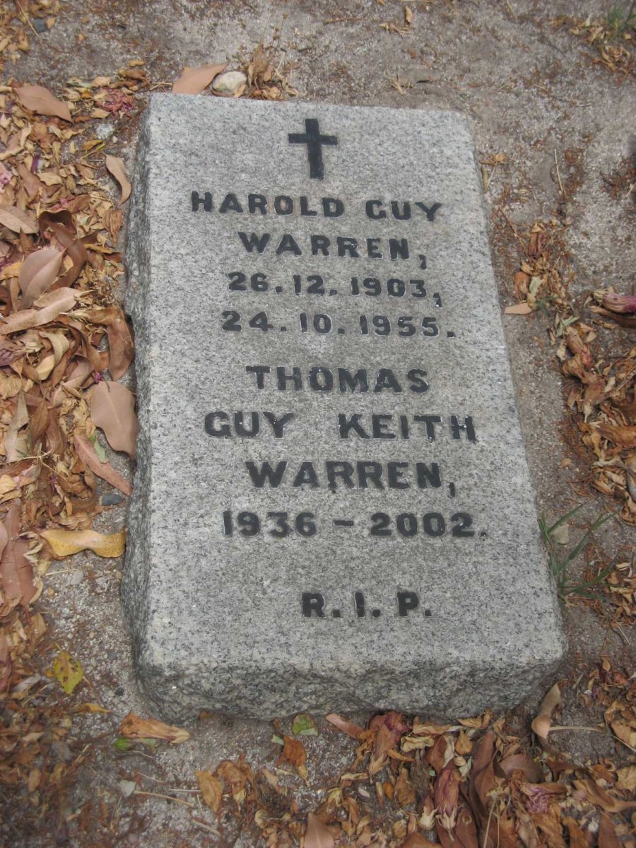 WARREN Harold Guy 1903-1955 :: WARREN Thomas Guy Keith 1936-2002