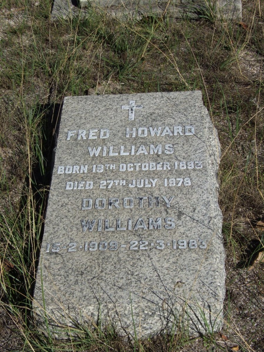 WILLIAMS Fred Howard 1893-1978 &amp; Dorothy 1909-1983