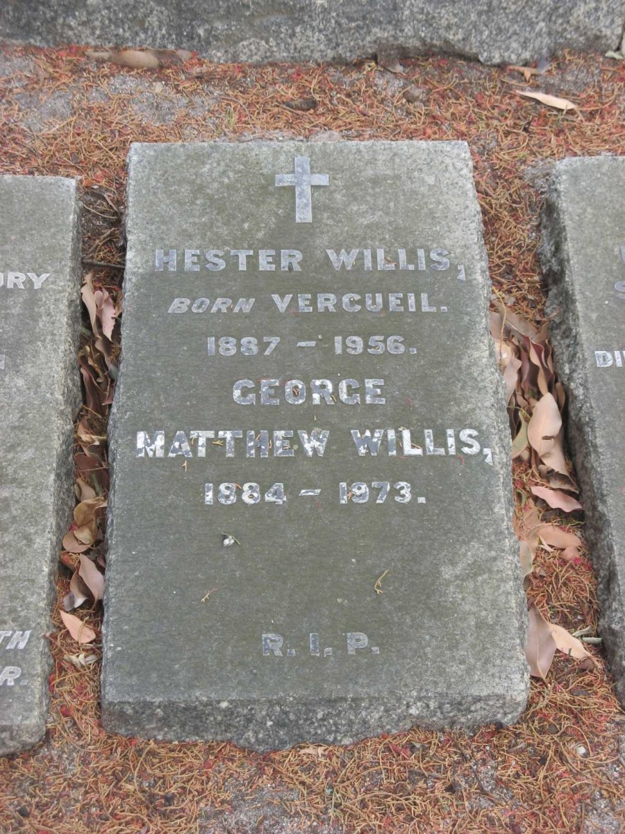 WILLIS George Matthew 1884-1973 &amp; Hester VERCUEIL 1887-1956