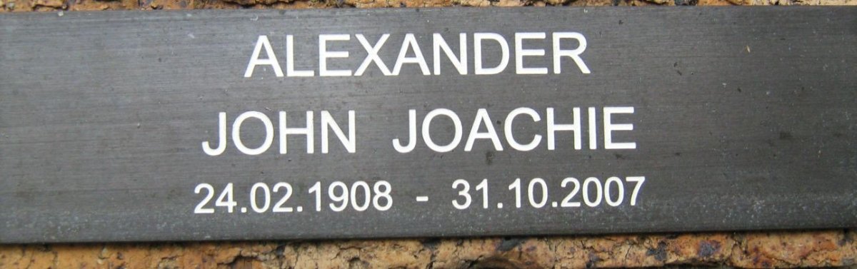 ALEXANDER John Joachie 1908-2007