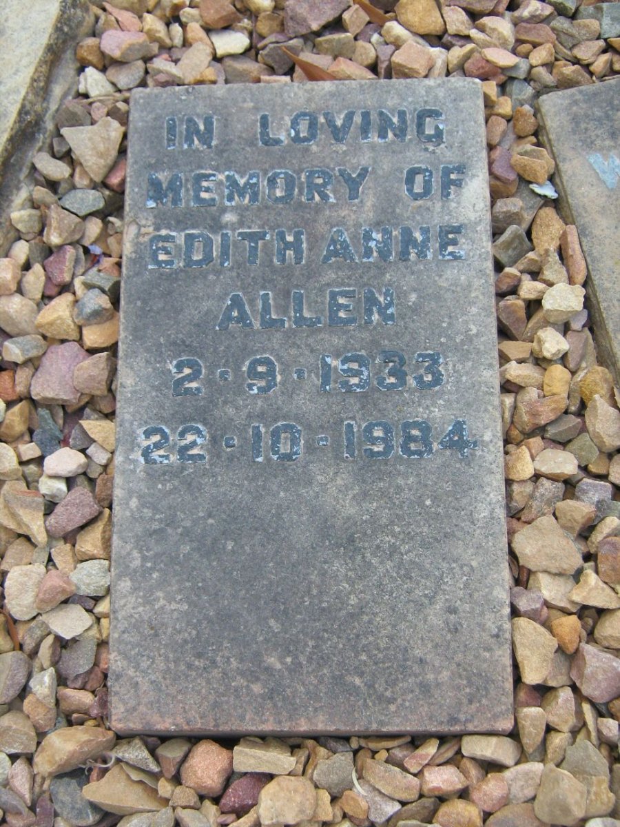 ALLEN Edith Anne 1933-1984