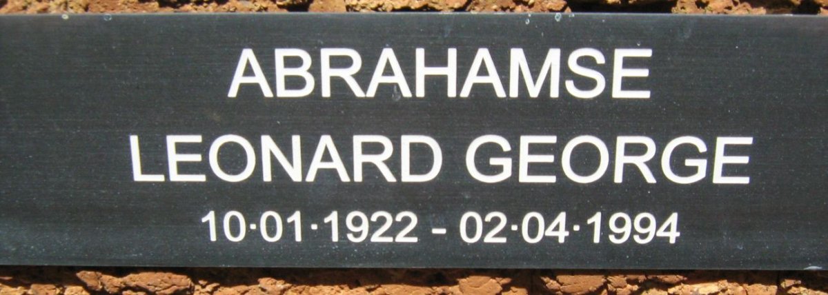 ABRAHAMSE Leonard George 1922-1994