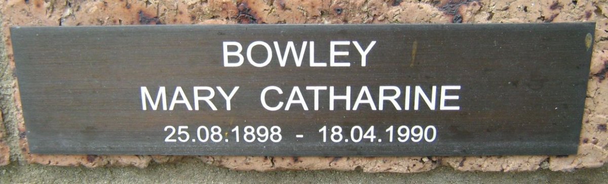 BOWLEY Mary Catharine 1898-1990