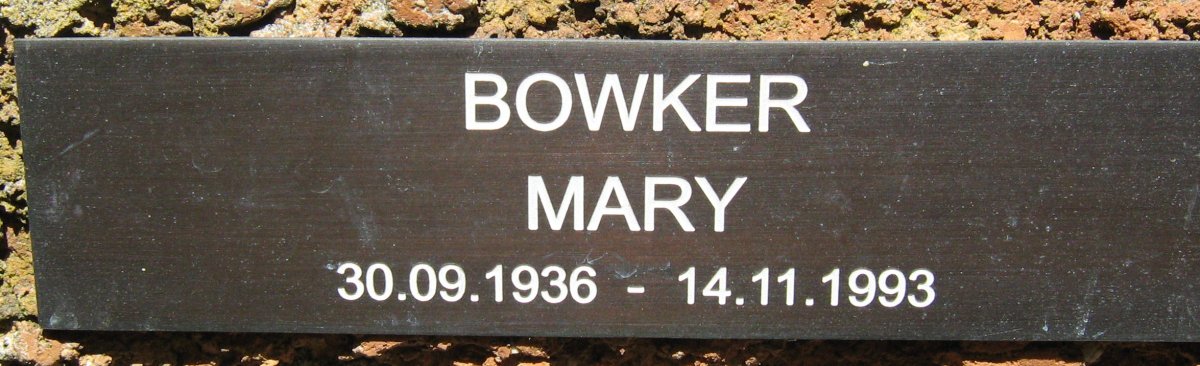 BOWKER Mary 1936-1993