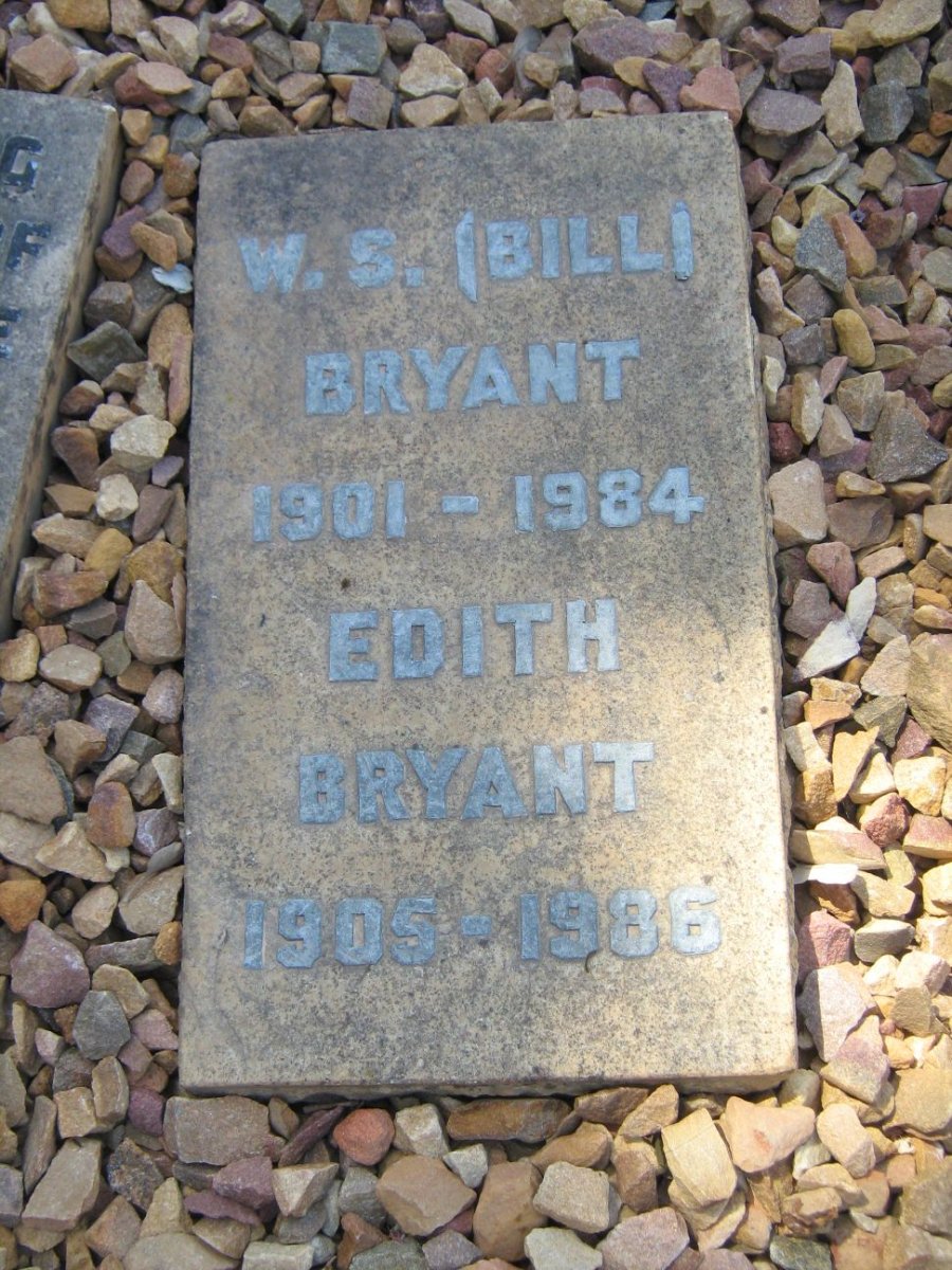BRYANT W.S. 1901-1984 &amp; Edith 1905-1986