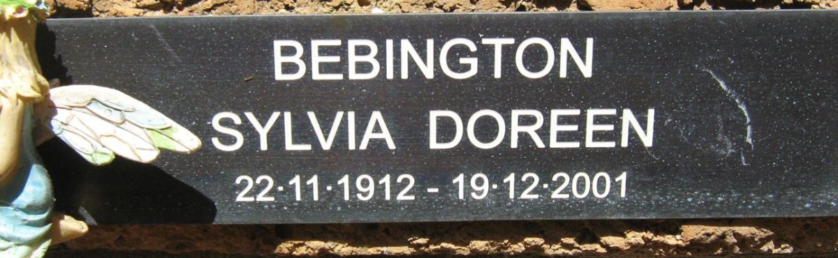 BEBINGTON Sylvia Doreen 1912-2001