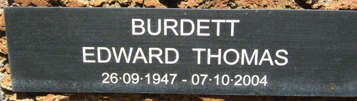 BURDETT Edward Thomas 1947-2004
