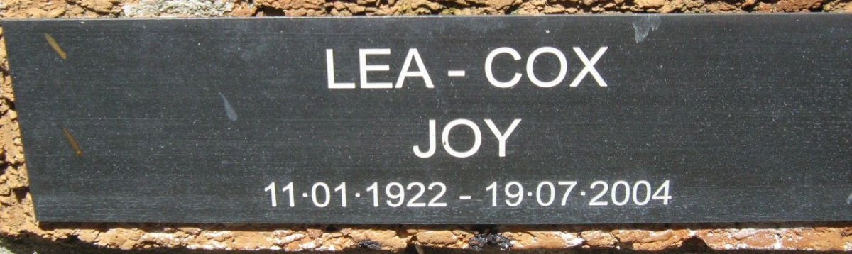 COX Joy, LEA 1922-2004