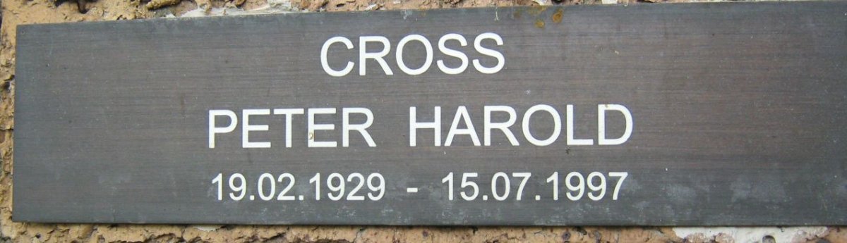 CROSS Peter Harold 1929-1997