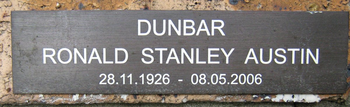 DUNBAR Ronald Stanley Austin 1926-2006