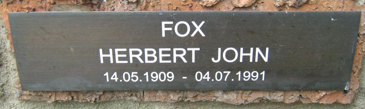 FOX Herbert John 1909-1991
