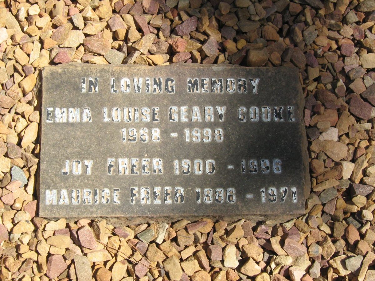 FREER  Maurice 1886-1971 &amp; Joy 1900-1996 :: COOKE Emma Louise Geary 1968-1998