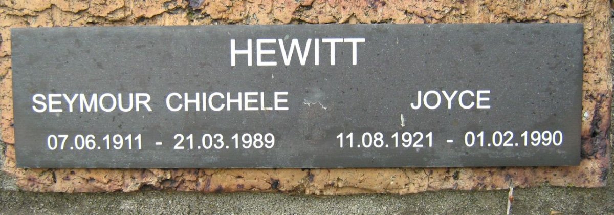 HEWITT Seymour Chichele 1911-1989 &amp; Joyce 1921-1990