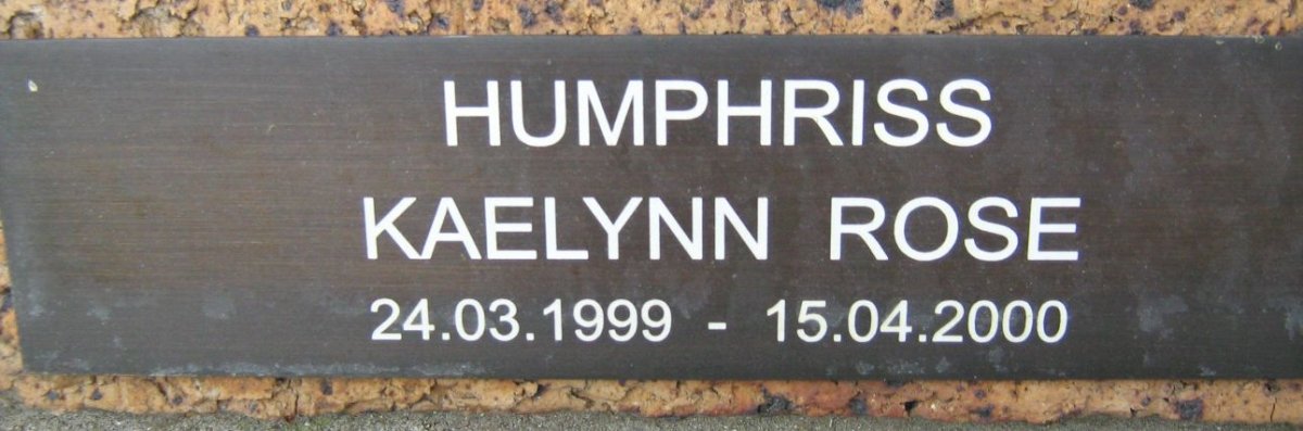 HUMPHRISS Kaelynn Rose 1999-2000