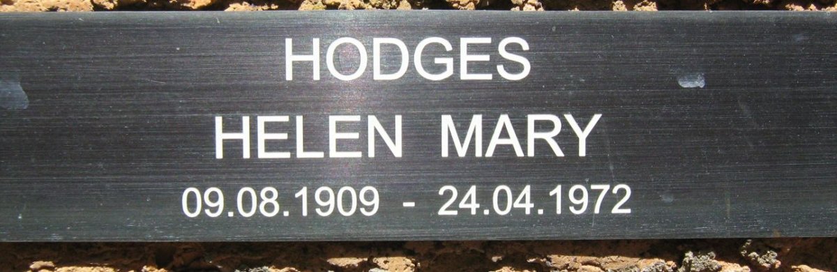 HODGES Helen Mary 1909-1972