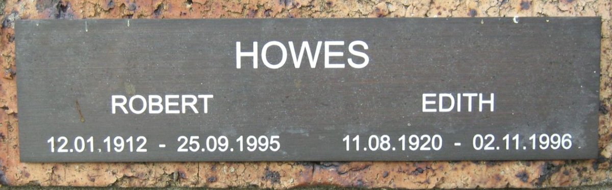 HOWES Robert 1912-1995 &amp; Edith 1920-1996