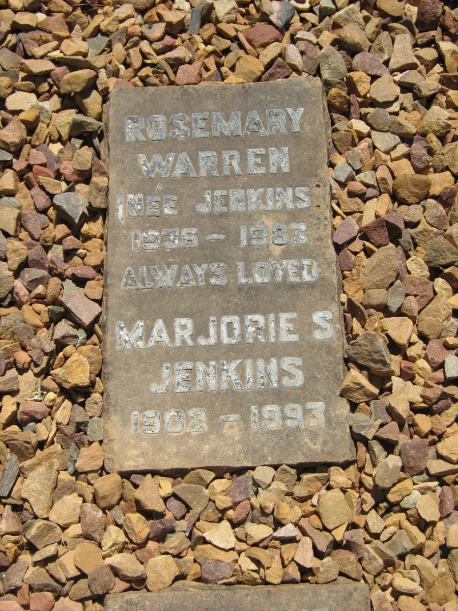 JENKINS Marjorie S. 1902-1993 :: WARREN Rosemary nee JENKINS 1936-1983