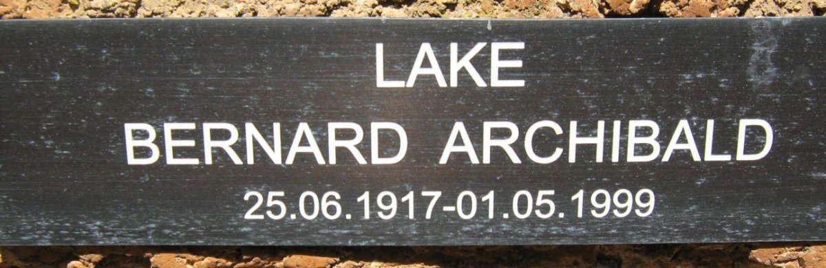 LAKE Bernard Archibald 1917-1999