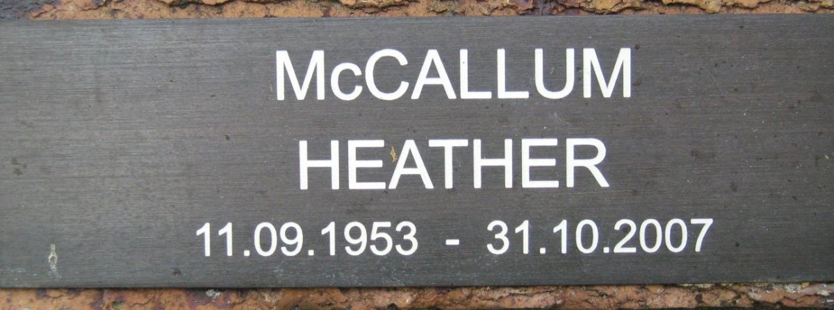 McCALLUM Heather 1953-2007
