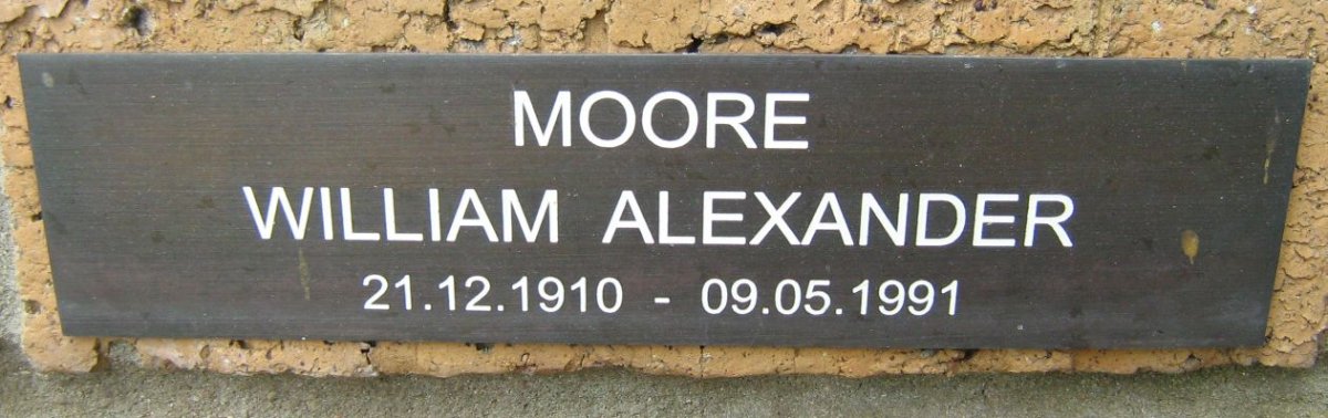 MOORE William Alexander 1910-1991