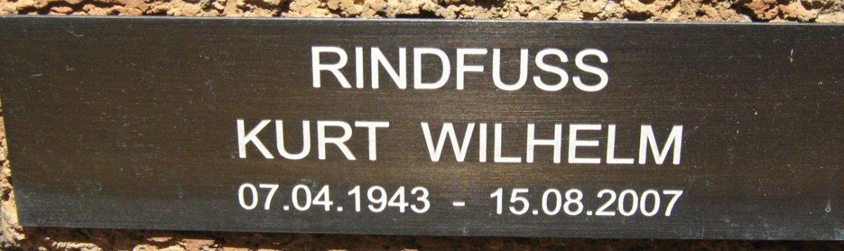 RINDFUSS Kurt Wilhelm 1943-2007