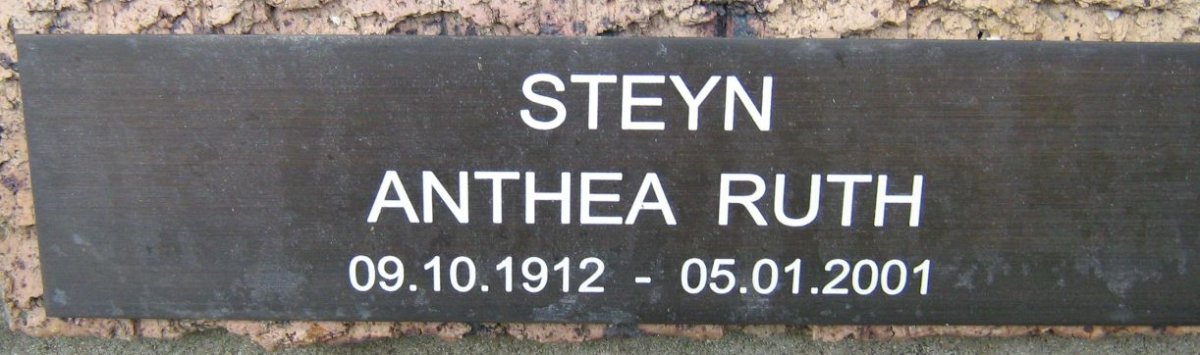 STEYN Anthea Ruth 1912-2001