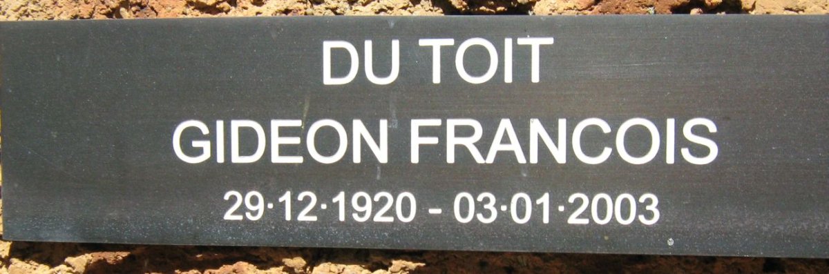 TOIT Gideon Francois, du 1920-2003